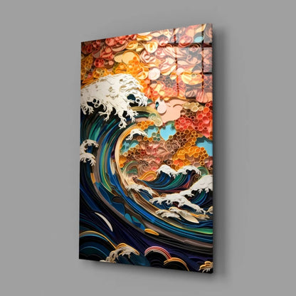 Vibrant Hokusai Great Wave canvas wall art print