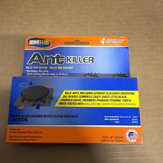 Home Plus ant killer bait stations 4-pack, blue orange indoor child-resistant
