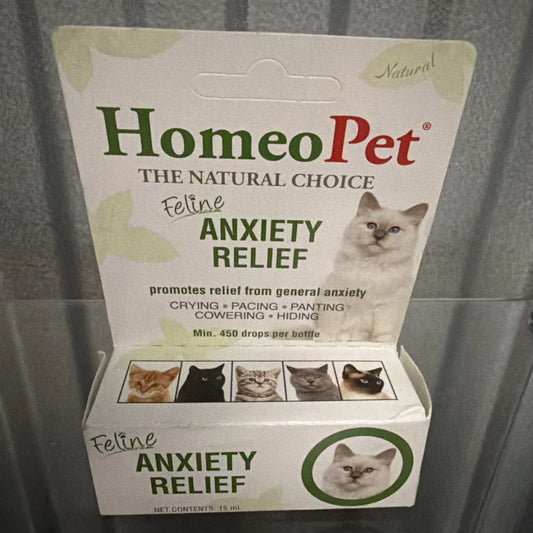 HomeoPet Feline Anxiety Relief 15mL drops in white green box