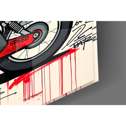 Homer Simpson graffiti motorcycle wheel wall art canvas print