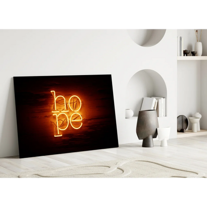 Glowing Hope Neon Sign Canvas Wall Art | Modern Wall Art Decor | vintageantiquesgifts.com