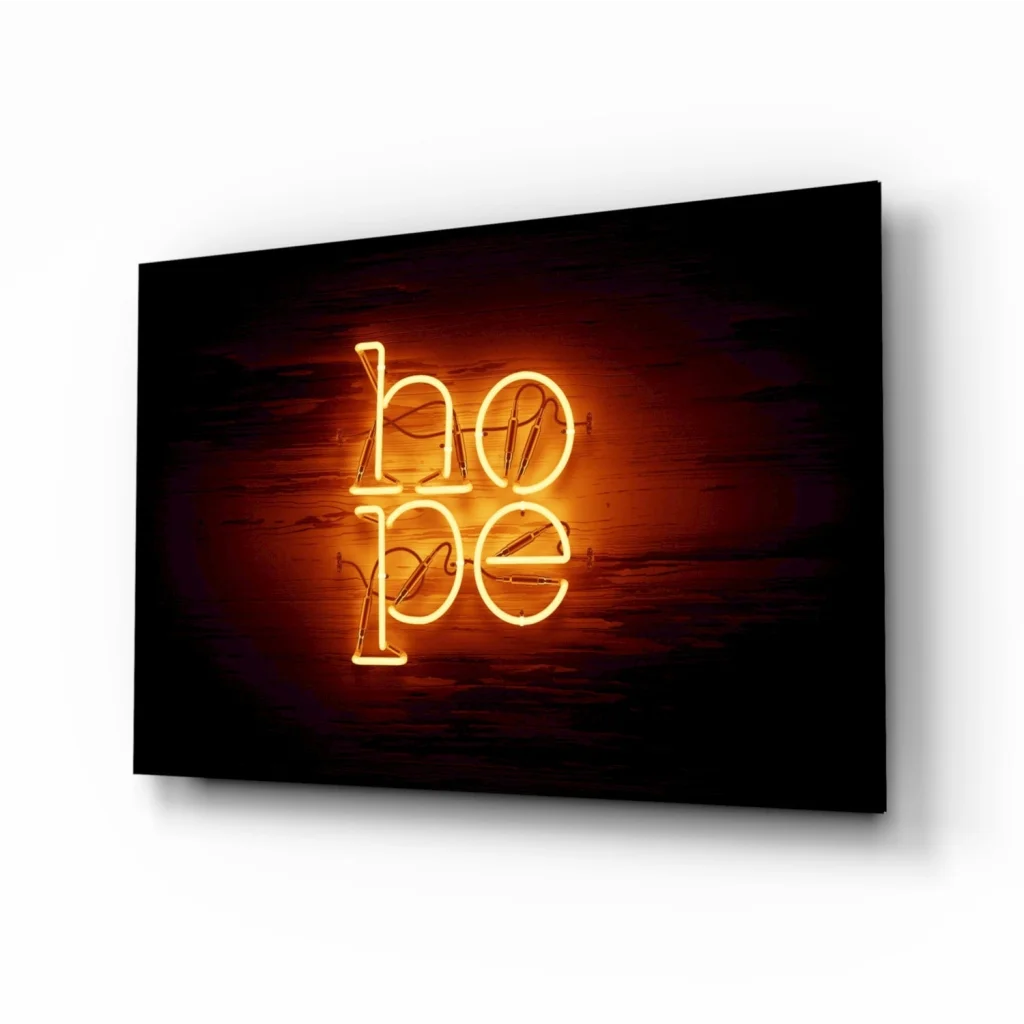 Glowing Hope Neon Sign Canvas Wall Art | Insigneart USA | vintageantiquesgifts.com