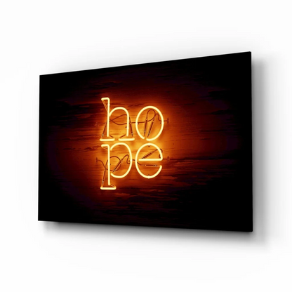 Glowing Hope Neon Sign Canvas Wall Art | Insigneart USA | vintageantiquesgifts.com