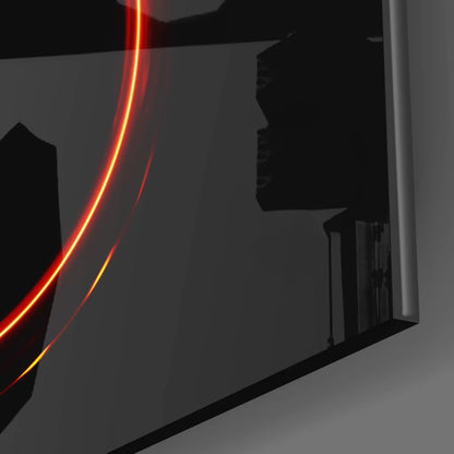 Glowing Light Trail Tempered Glass Art | Modern Wall Art Decor | vintageantiquesgifts.com