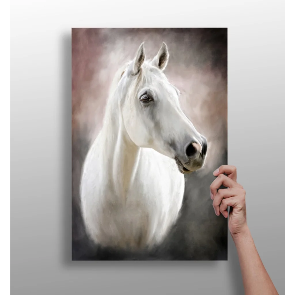 Stunning White Horse Insigne Aluminum Prints for Your Wall | Insigneart USA | vintageantiquesgifts.com