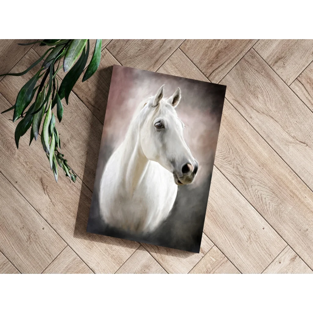 Stunning White Horse Insigne Aluminum Prints for Your Wall | Modern Wall Art Decor | vintageantiquesgifts.com