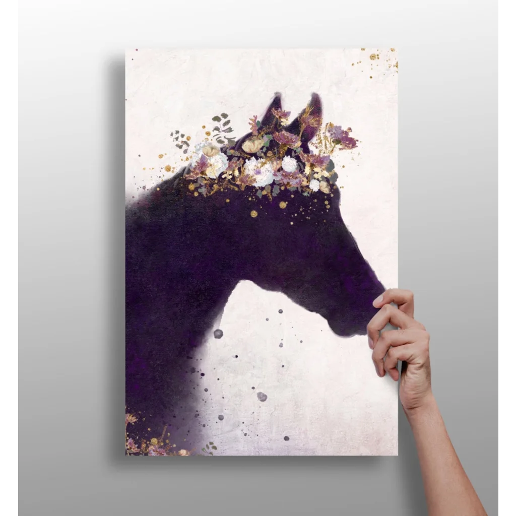 Majestic Purple Horse Insigne Aluminum Prints with Gold Accents | Insigneart USA | vintageantiquesgifts.com