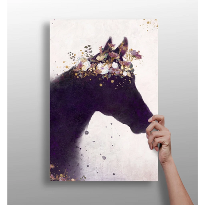 Majestic Purple Horse Insigne Aluminum Prints with Gold Accents | Insigneart USA | vintageantiquesgifts.com
