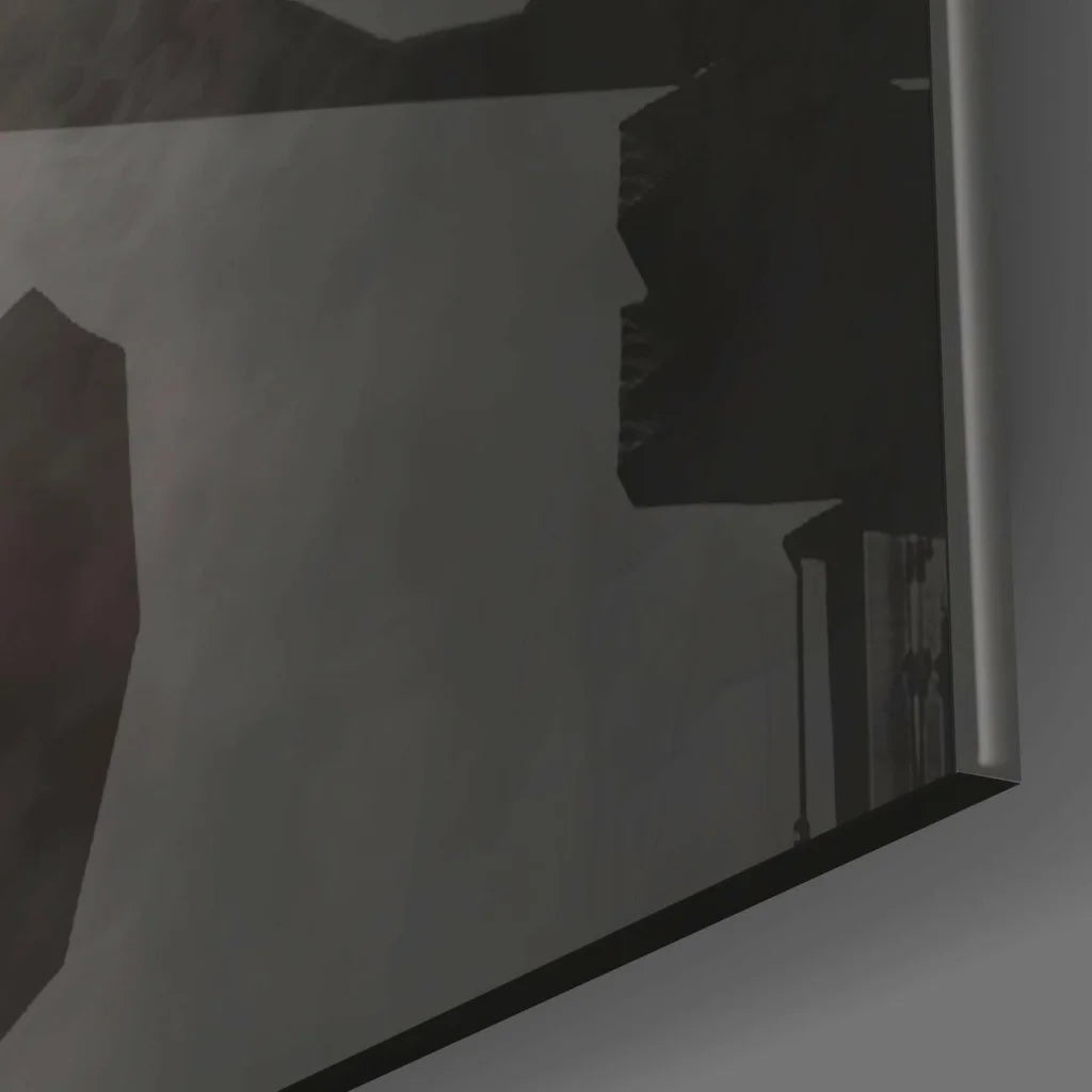 Majestic Horse glass wall art with dramatic gold accents and dark matte edges