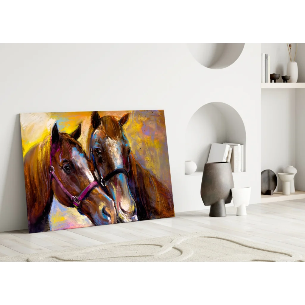 Stunning Horse Glass Wall Art in Bold Abstract Colors | Modern Wall Art Decor | vintageantiquesgifts.com