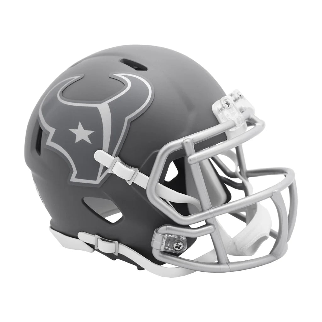 Houston Texans matte black Riddell speed mini helmet with chrome faceguard