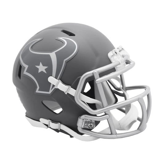 Houston Texans Matte Black Slate Mini Helmet with Chrome Faceguard | Creative Sports | vintageantiquesgifts.com