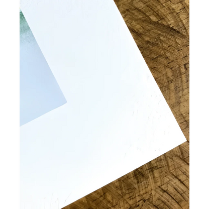 White textured paper with blue gradient and Hudson River original painting