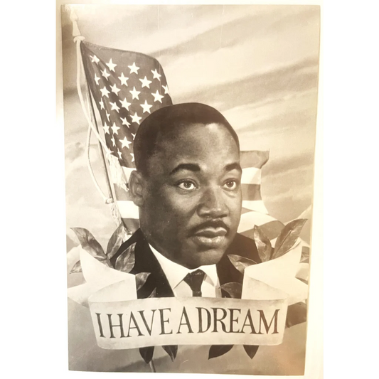 Huge Vintage 1960s Commemorative Martin Luther King Postcard MLK Washington D.C. Collectibles Rare Captivating Image