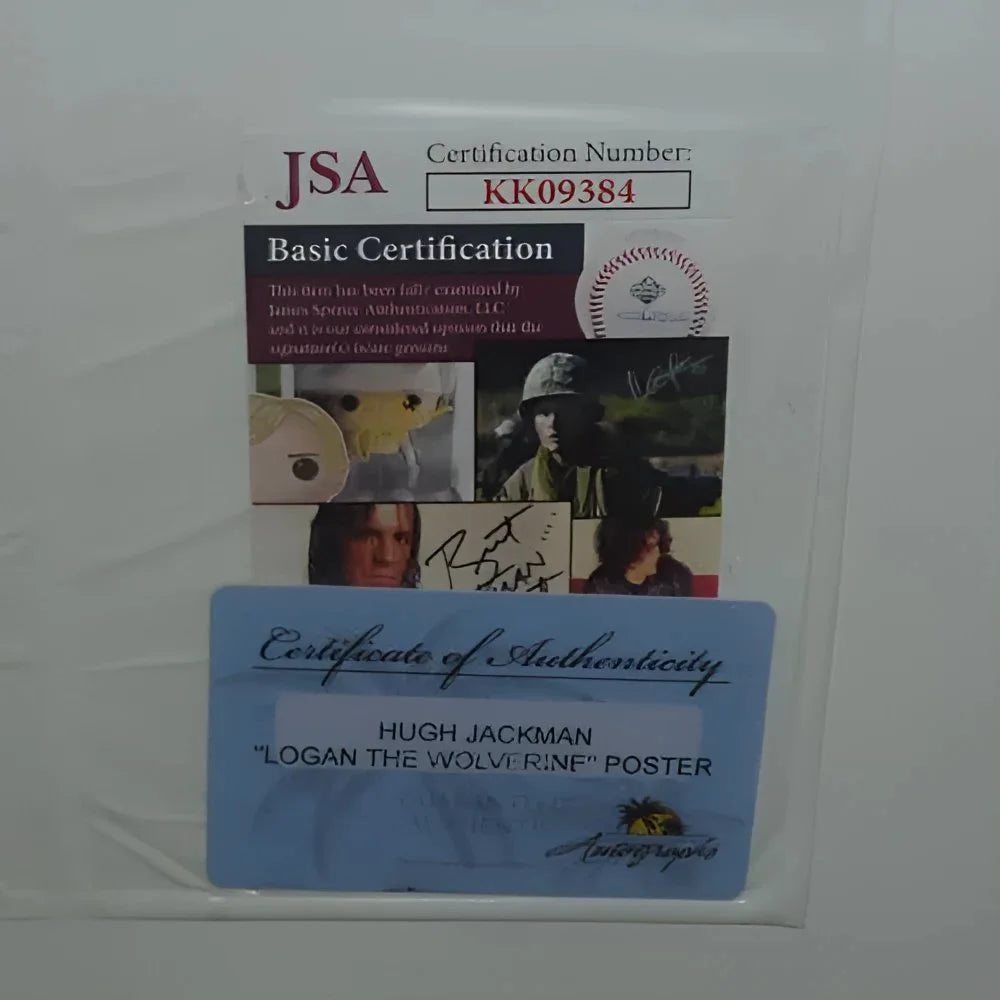 Framed Hugh Jackman signed Logan Wolverine movie poster with JSA cert