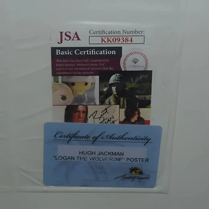 Framed Hugh Jackman signed Logan Wolverine movie poster with JSA cert