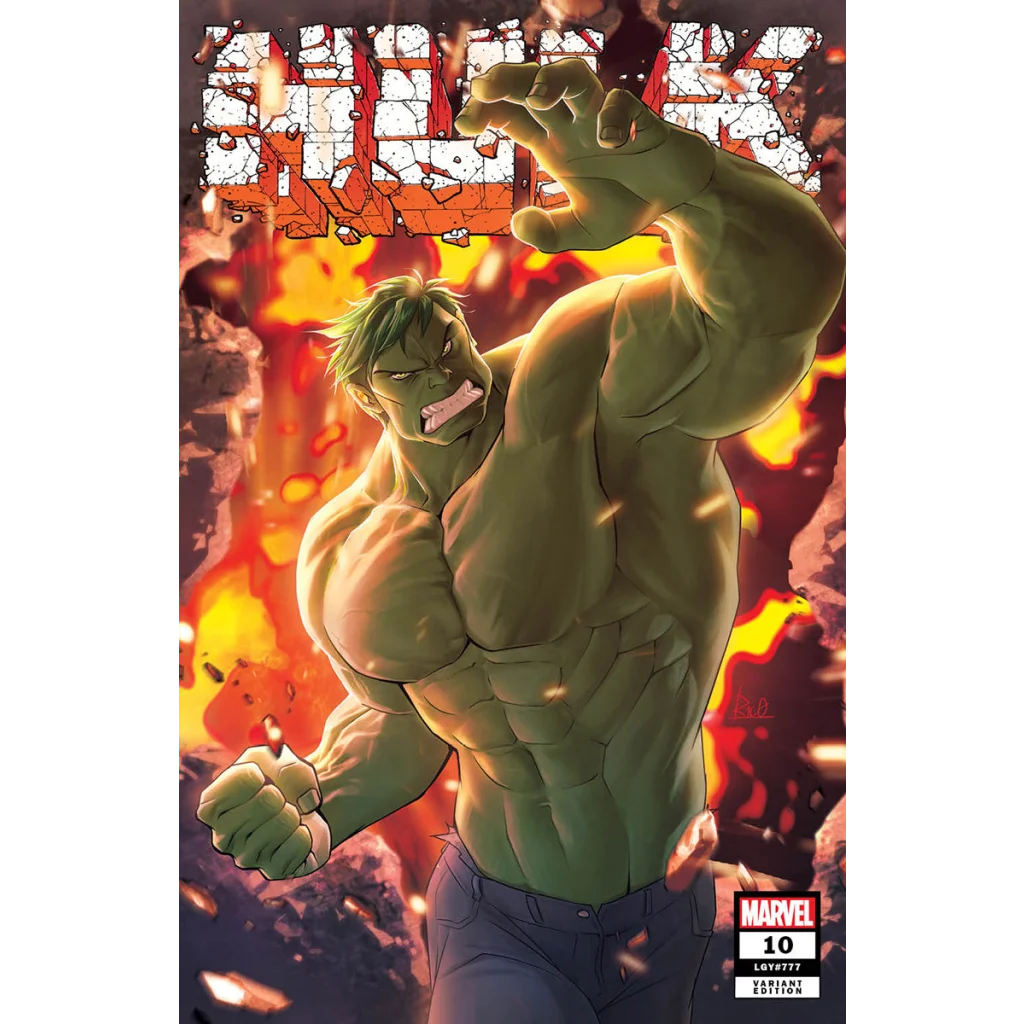 Green Hulk comic book cover with a muscular Hulk in ripped pants for preorder