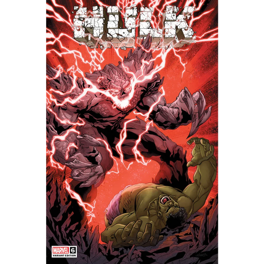 Comic book cover with monstrous red-glowing figure over Hulk from Donny Cates and Ryan Ottley’s sliney exclusive