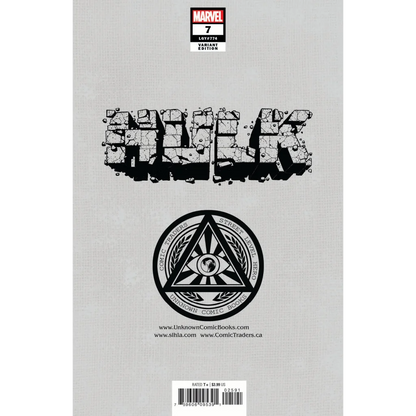 Back cover of Hulk 7 Donny Cates graded blue label Jay Anacleto exclusive comic