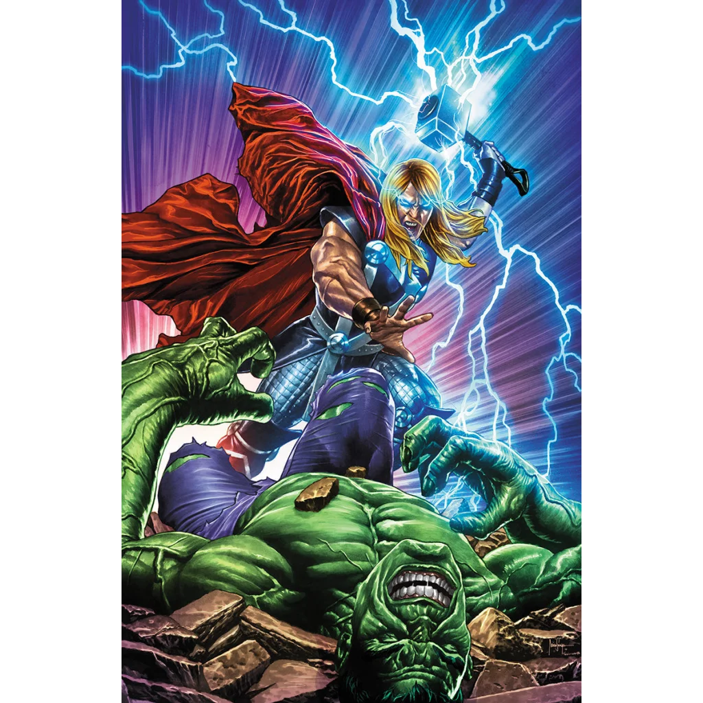Comic book cover of Thor vs Hulk crossover finale by Donny Cates Graded Blue Label