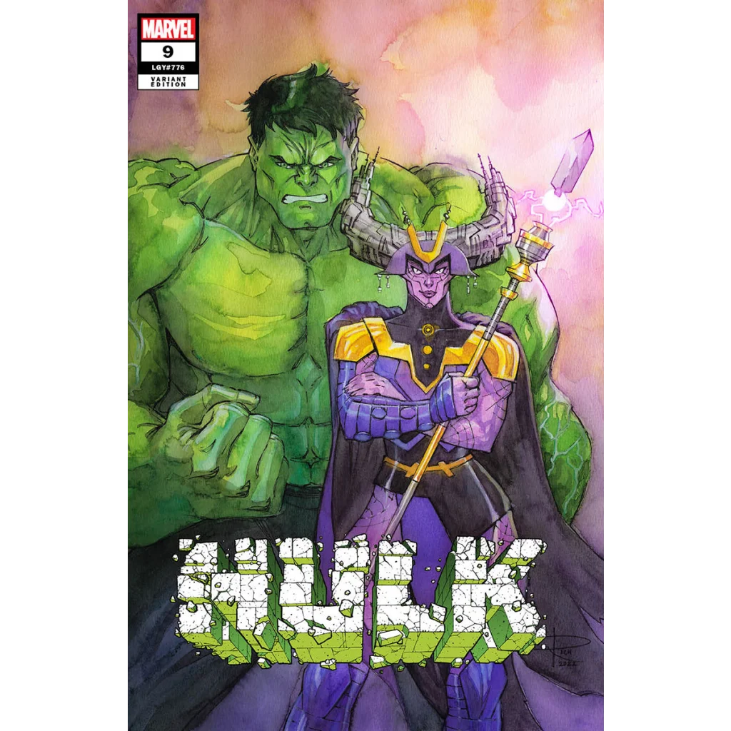 Comic book cover with Hulk and purple armored character from HULK 9 by Donny Cates