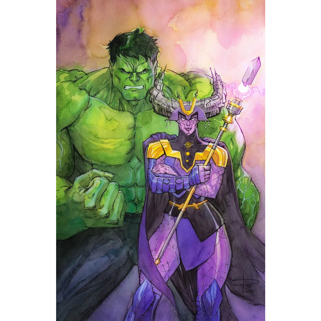 Epic Hulk Comic Adventure features a green giant and purple sorcerer in action