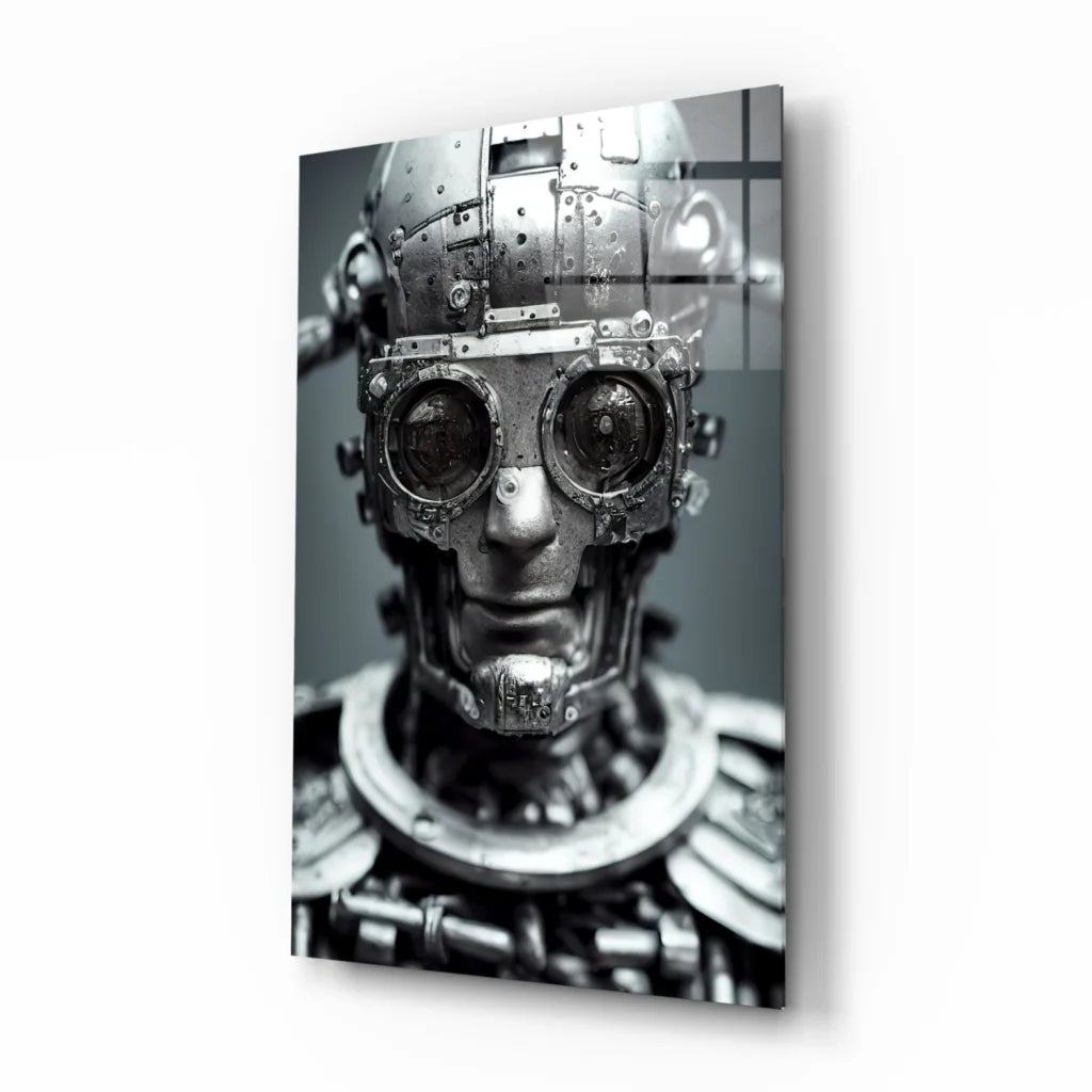 Steampunk Robot Glass Wall Art Canvas Print | Insigneart USA | vintageantiquesgifts.com