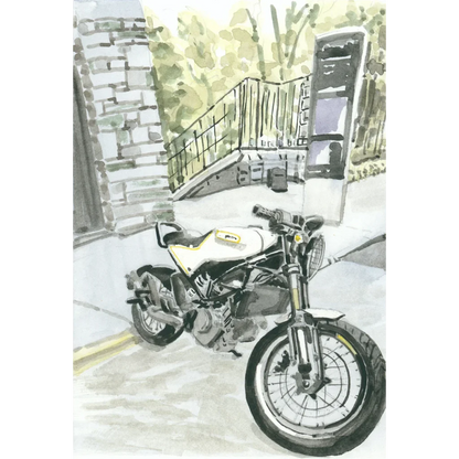 2019 Ducati Scrambler 803 husqvarna motorcycle watercolor art print