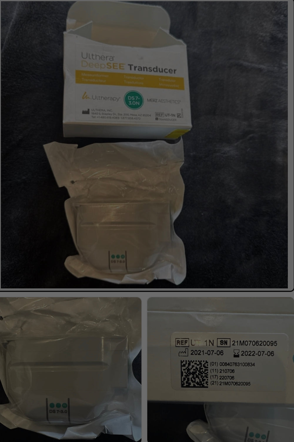 Ulthera Deepsee Transducer DS 7-3.0 Green 2400 Lines - Never used