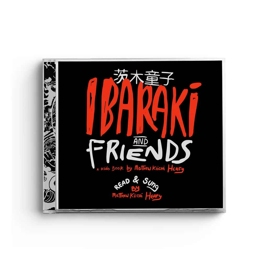 Black and red CD case for audiobook from Ibaraki and Friends Book CD Sticker Set by Ashley Heafy featuring Kiichi Heafy and Half Sumo