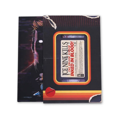 Horror-themed Ice Nine Kills Mike Cortada notebook with VHS tape design
