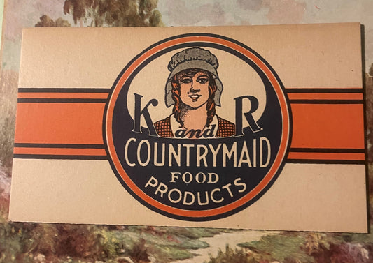 Antique K and R Countrymaid Sausage Advertising Label K and R Inc Hastings Nebraska Meat Packing New Old Stock NOS 1920s 1930s ✨