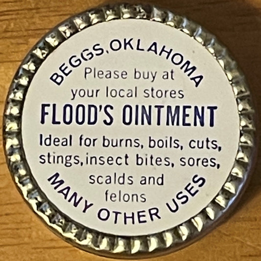 Vintage Flood's Ointment Tin 🏥 NOS 1950s Beggs, Oklahoma Medicine Collectible — Burns, Felons & More American Made