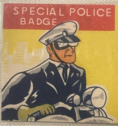 Vintage 1950s Royal Oak Auxiliary Police Tin Litho Toy Badge 🚔 NOS on Card Michigan Seal Made in Japan