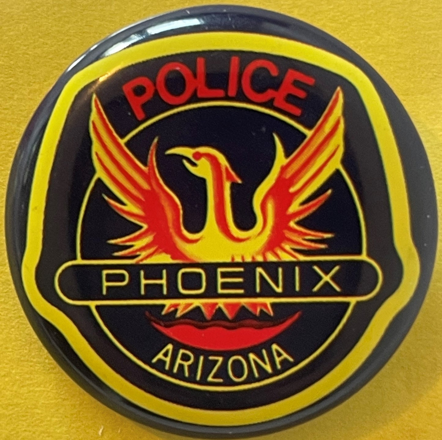 Vintage 1950s-60s Phoenix Arizona Special Police Badge 🔥 Tin Litho Pinback Button, Japan NOS