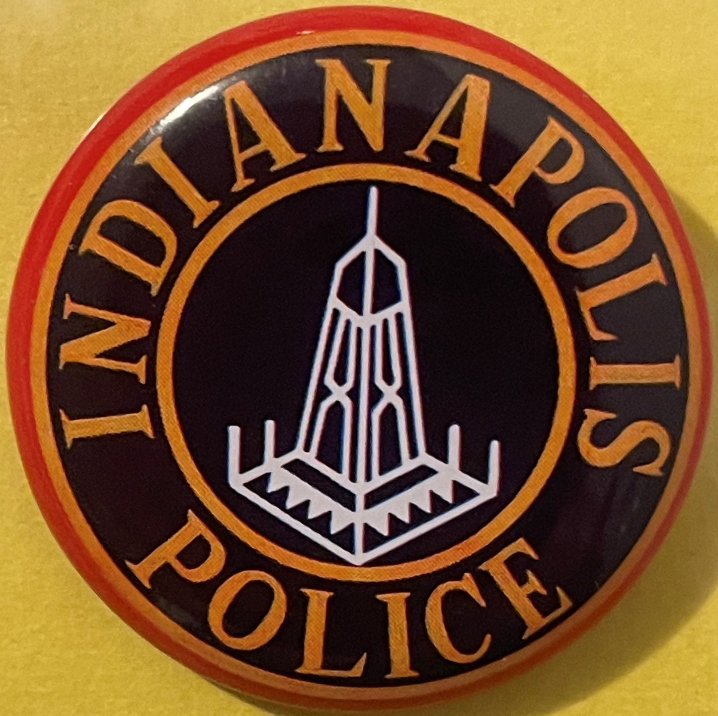 Vintage Indianapolis Police Special Badge Pin 🚔 Tin Litho on Card Mid-Century Japan Dime Store NOS