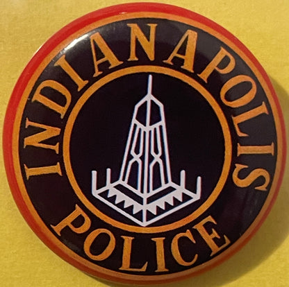 Vintage Indianapolis Police Special Badge Pin 🚔 Tin Litho on Card Mid-Century Japan Dime Store NOS