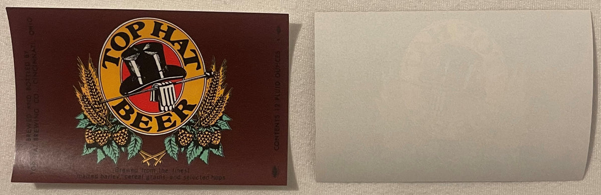 The label beside its own reverse: printed maroon face on the left, blank back on the right.