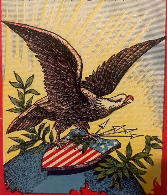 Antique Little Jewel Blindmade Broom Label Pennsylvania Working Home for Blind Men Philadelphia Patriotic Eagle WWI Era NOS 🧹