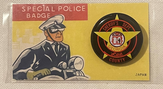 Vintage 1950s Lee County Georgia Sheriff Tin Litho Special Police Badge Pin New Old Stock on Card 🚔