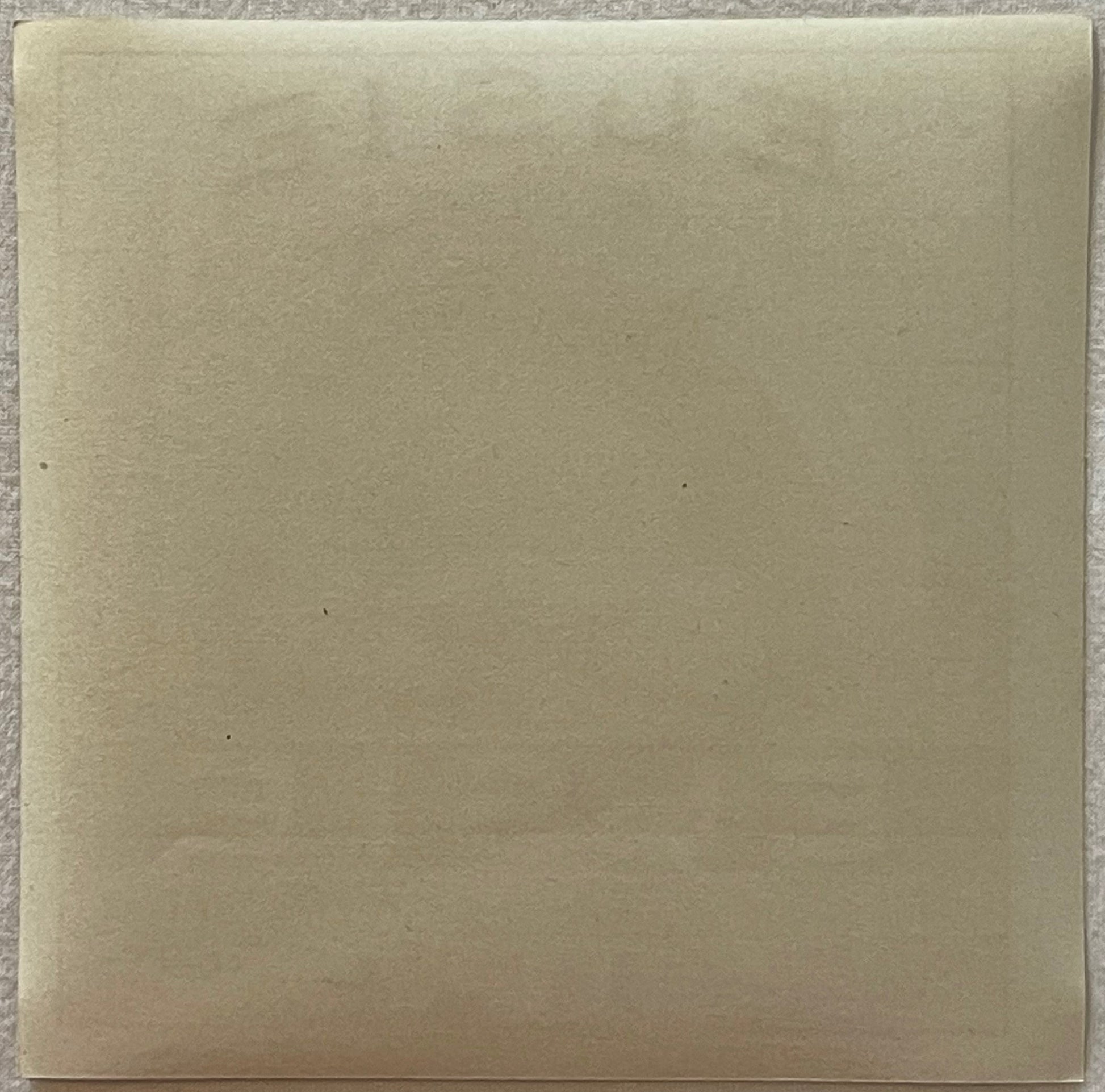 Blank cream-colored vintage cigar label with subtle texture, photographed flat against gray background