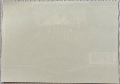 Back of the Odell 90 Shilling label: blank paper with the design faintly showing through