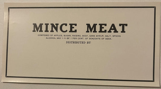 Antique Brick's Mince Meat Label 🥧 UNPRINTED Large Version, Edgar Brick & Sons Crosswicks NJ, Blank Panel 1910s