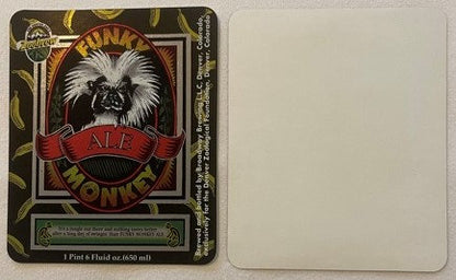The label photographed beside its own reverse: printed face on the left, blank cream back on the right, both with the same rounded corners.
