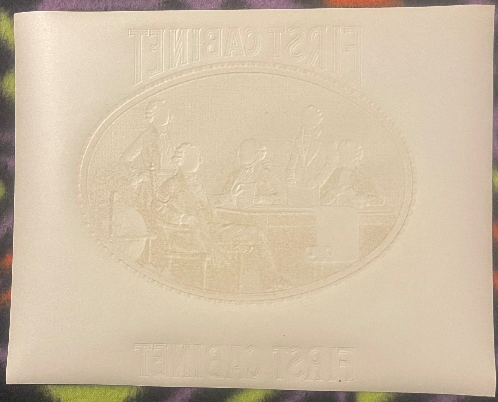 Cream-colored embossed cigar label with oval central image showing figures, text reading "TIMBALAO" at top and "TIMBALAO" at 