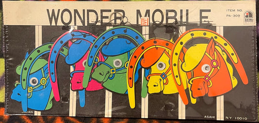 Vintage 1950s Wonder Mobile — Neon Horse Carousel Blacklight Art 🎠