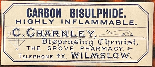 Very Rare Antique Vintage 1910s - 1920s Carbon Bisulphide Label, Causes You To Go Insane! ✨