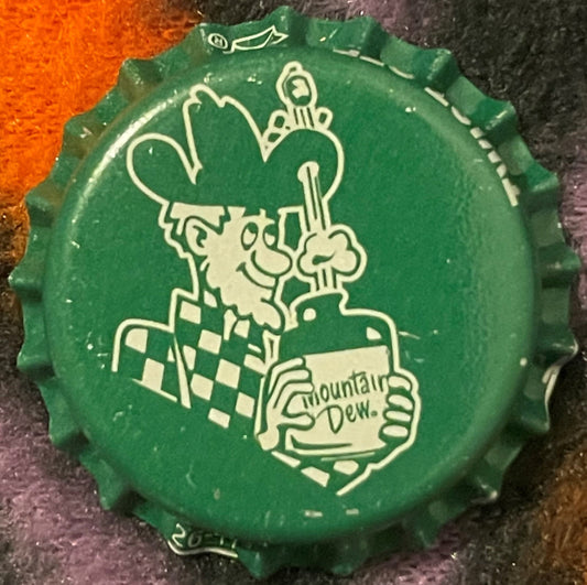 Vintage Mountain Dew Dewshine Bottle Cap 🍾 Willy the Hillbilly Jefferson NC Pre-Release Find