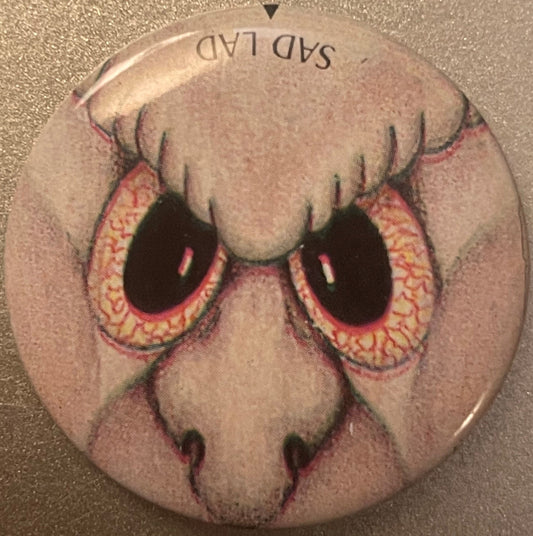 Vintage 1980s Sad Lad Gross-Out Pin 📌 Droopy Bloodshot Monster Face, Pin-Back Button in the Spirit of the 80s Gross-Out Craze