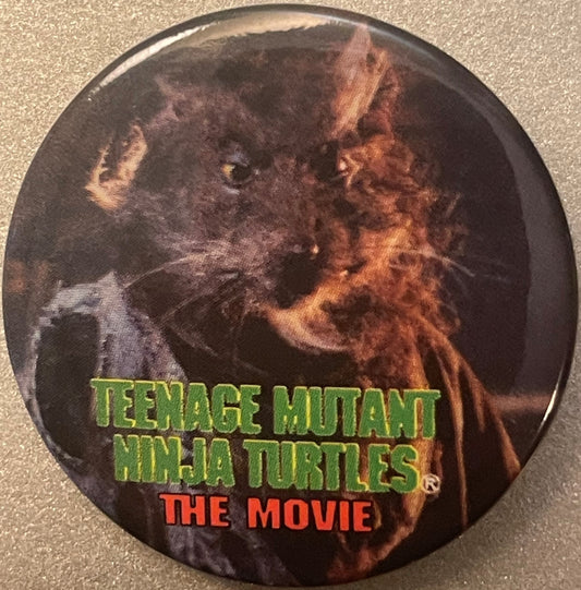 Vintage 1990 TMNT Movie Pinback Button 🐀 Splinter Teenage Mutant Ninja Turtles Button-Up Troy MI